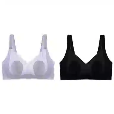 莫代尔 超薄款兔耳朵大胸显小胸无痕聚拢收副乳防下垂上托文胸 女款 组合装