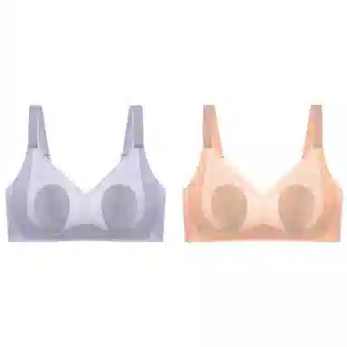 莫代尔 超薄款兔耳朵大胸显小胸无痕聚拢收副乳防下垂上托文胸 女款 组合装