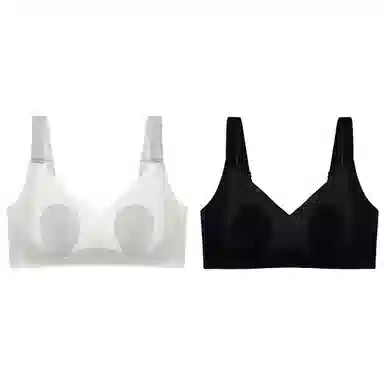 莫代尔 超薄款兔耳朵大胸显小胸无痕聚拢收副乳防下垂上托文胸 女款 组合装