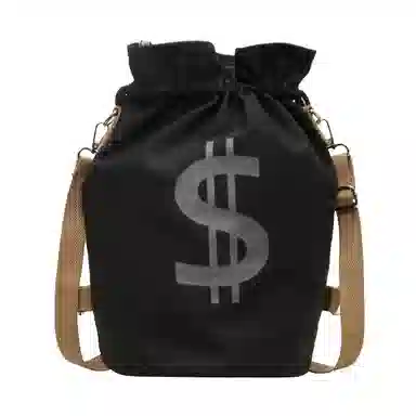 多用帆布包潮牌个性束口水桶包男女单肩斜挎包日系百搭学生双肩包