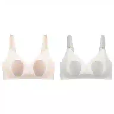 莫代尔 超薄款兔耳朵大胸显小胸无痕聚拢收副乳防下垂上托文胸 女款 组合装