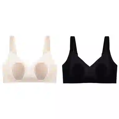莫代尔 超薄款兔耳朵大胸显小胸无痕聚拢收副乳防下垂上托文胸 女款 组合装