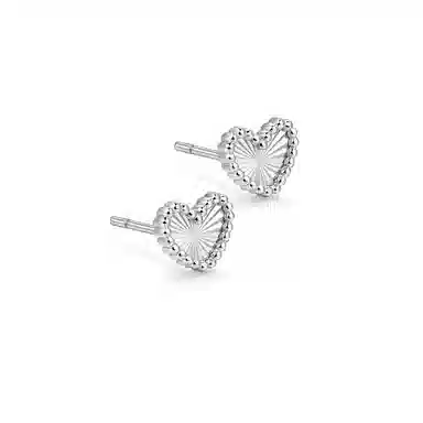 弗风树 轻奢小巧精致爱心 铂金 耳钉 女款
