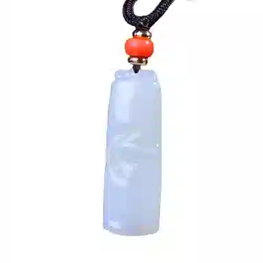 静汝玉 竹节步步高升挂件 和田玉 吊坠 男女同款情侣款 白玉