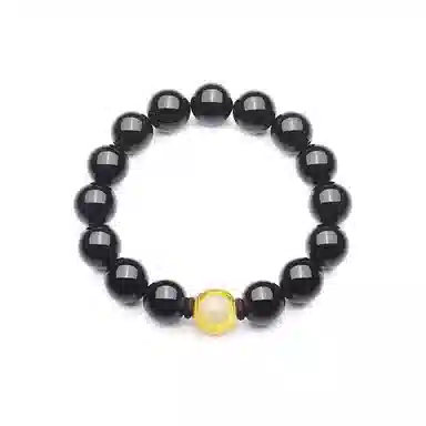 佐卡伊 个性圆珠黑石 首饰简约 手饰 黑曜石 玉石手串 男女同款情侣款