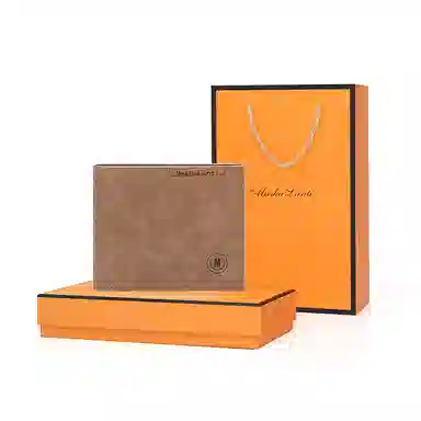 马莎兰缇 经典时尚百搭多卡位大容量高级感 超纤合成革 钱包 男款 咖啡色