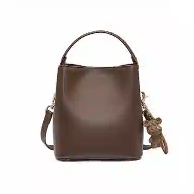 红蜻蜓 精致小众设计平纹高质感锁扣通勤 夏季妈妈包 牛皮 水桶包单肩包手提包斜挎包 常规 女款 米白色