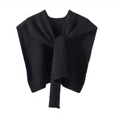 北极绒 纯色针织外搭韩版小坎肩交叉洋气搭肩 披肩 女款