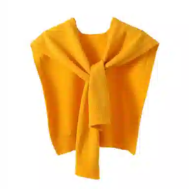 北极绒 纯色针织外搭韩版小坎肩交叉洋气搭肩 披肩 女款