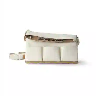 玲吾玖二 干湿分离 牛津布 手提单肩健身包 小号 男女同款情侣款 白色/卡其色