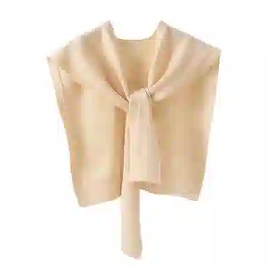 北极绒 纯色针织外搭韩版小坎肩交叉洋气搭肩 披肩 女款