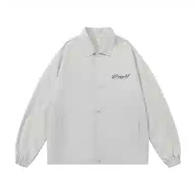 三体 水滴系列 美式街头复古简约基础款字母印花宽松百搭休闲翻领开衫教练棒球服飞行服学生潮牌纯色户外夹克外套 男女同款