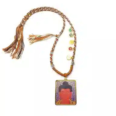 玉临门 国风吉祥如意八大守护神唐卡热贡手绘 合金 吊坠 男女同款情侣款