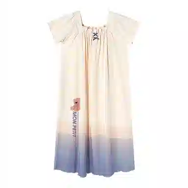 梦特娇 中长款可外穿带胸垫家居服舒适凉感甜美可爱短袖睡裙 女款 梦幻蓝