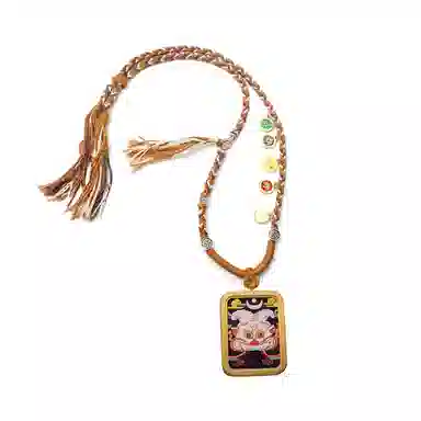 玉临门 国潮转运招财大鹏金翅鸟唐卡热贡手绘 合金 吊坠 男女同款情侣款