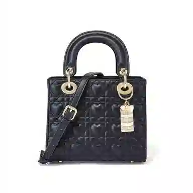 红蜻蜓 时尚百搭戴妃包小众设计爱心气质日常 牛剖层革拼合成革 斜挎包手提包 常规 女款 黑色