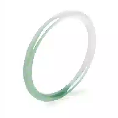 翡翠王朝 【一物一证】新中式原创设计半白半绿半山半水青山黛国潮风古风汉服 母亲  女神专属款 古风传承礼盒 玉髓 玉石手镯 女款