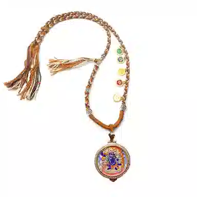 玉临门 国潮招财转运八大守护神唐卡热贡手绘 合金 吊坠 男女同款情侣款 礼盒