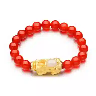 佐卡伊 国潮珠宝貔貅 潮流大气转运珠 玛瑙 手串 男女同款情侣款 #礼盒