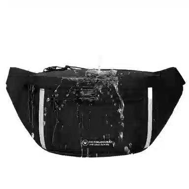 维多利亚旅行者 休闲百搭大容量潮流运动多拉链口袋防泼水 涤纶 斜挎包胸包 常规 男款 黑色