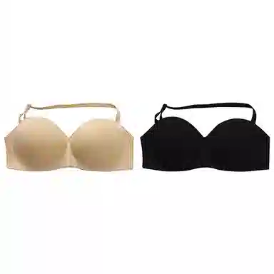 莫代尔 隐形充气聚拢上托吊带裙专用无肩带内衣隐形大胸防下垂乳贴文胸 女款 组合装