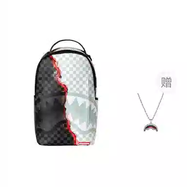 Sprayground Shark Logo Checkered Backpack