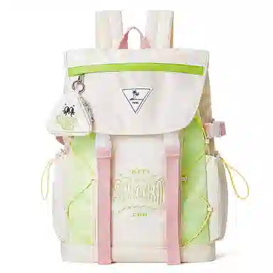 音魅 双肩包大学生徒步运动轻便背包大容量旅行书包 大号 男女同款情侣款 浅卡其/米白