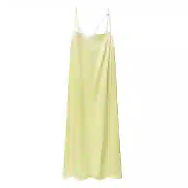 桑罗 简约亲肤舒适凉感可外穿无袖吊带睡裙 女款 陶瓷黄