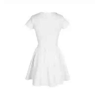 花铃太太 圆领修身中长款短袖连衣裙 女款