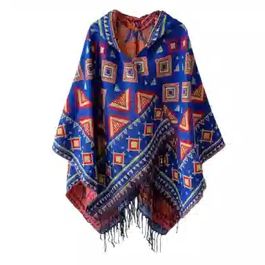 北极绒 波西米亚民族风外搭旅行拍照斗篷 披肩 女款