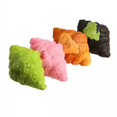 雄俊 湿软慢回弹食物蛋糕酥皮煎蛋面包 可颂吐司减压 捏捏超软 玩具
