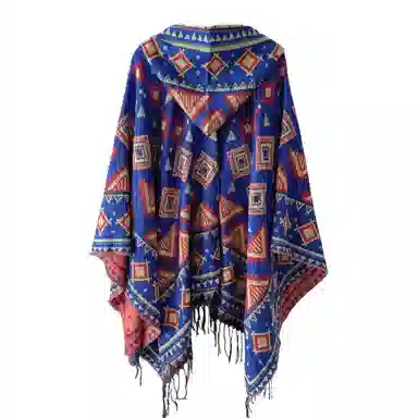 北极绒 波西米亚民族风外搭旅行拍照斗篷 披肩 女款