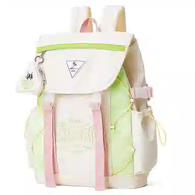 音魅 双肩包大学生徒步运动轻便背包大容量旅行书包 大号 男女同款情侣款 浅卡其/米白