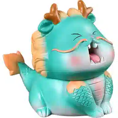 雄俊 设计师款 卡通呆萌龙烟灰缸摆件家居室内桌面客厅会客室吉祥物烟灰缸装饰品 龙年大吉艺术品 成品模型