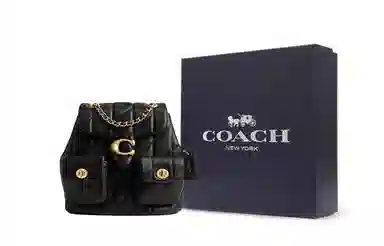 COACH Tabby 22 Quilted Backpack Black