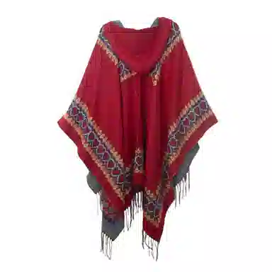 北极绒 旅行拍照穿搭民族风外搭中式 披肩 女款