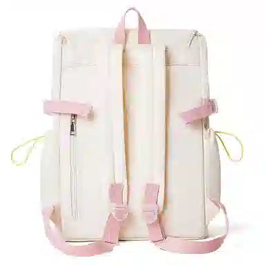 音魅 双肩包大学生徒步运动轻便背包大容量旅行书包 大号 男女同款情侣款 浅卡其/米白