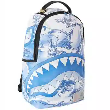 SPRAYGROUND x MET Museum Shark Logo Blue White Backpack