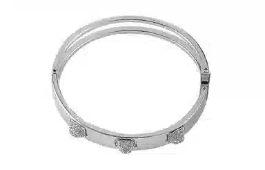 Swarovski Crystal Pyramid Bracelet Silver White