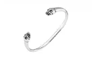 Alexander McQueen Double Skull Bracelet Silver