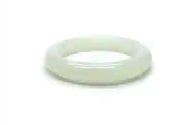 百利金 青白素玉 优雅气质简约百搭国潮复古新中式莹润温婉小众设计素圈闭口 岫玉（蛇纹石玉） 手镯 男女同款情侣款