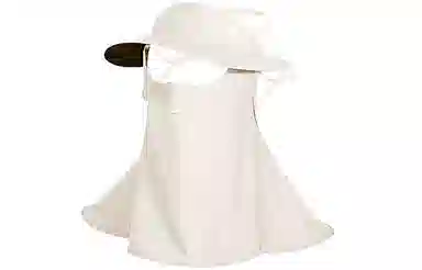 优幽兰 大帽檐遮阳户外出游全脸防紫外线透气脸基尼帽子一体护颈口罩骑行开车 聚酯纤维 防晒面罩 女款