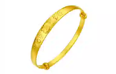 周六福 喜乐兔 岁岁平安宝宝款可调节 足金 按克计价 黄金手镯 儿童款