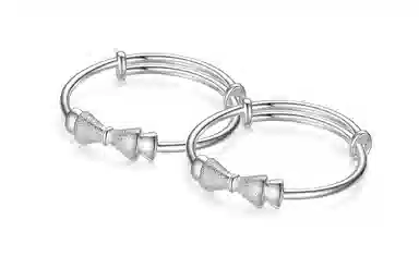 潮宏基 童趣-蝴蝶结 银 手镯