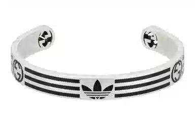 GUCCI x Adidas Logo Bracelet Silver