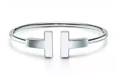 Tiffany & Co. T Series Wide Bangle 18K White Gold