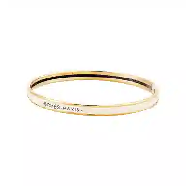 Hermes Enamel Letter Bracelet Rose Gold Cream