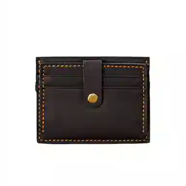 后步 复古纯手工蜡线缝制简约超薄日常通勤 头层牛皮真皮 零钱驾驶证卡包 常规 男女同款情侣款 咖啡色/黑色/孔雀蓝