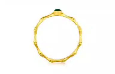 曼卡龙 节节高升 新中式风格古法竹节显气质 足金 按克计价 黄金戒指 女款