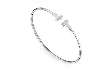 Tiffany T Narrow Coil 18K White Gold Bracelet